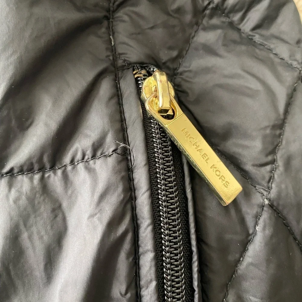 Michael Kors Black Quilted Puffer Coat XS